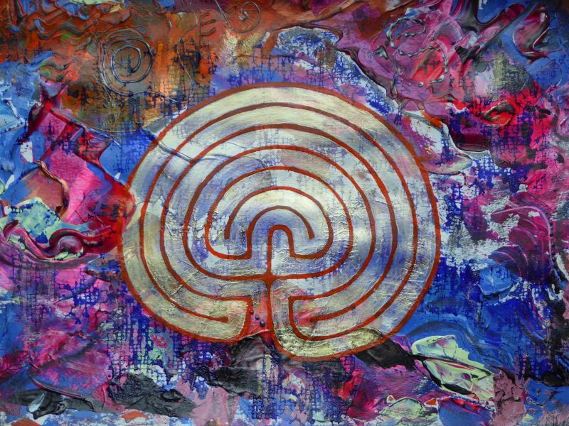a classic labyrinth painting by annie henry